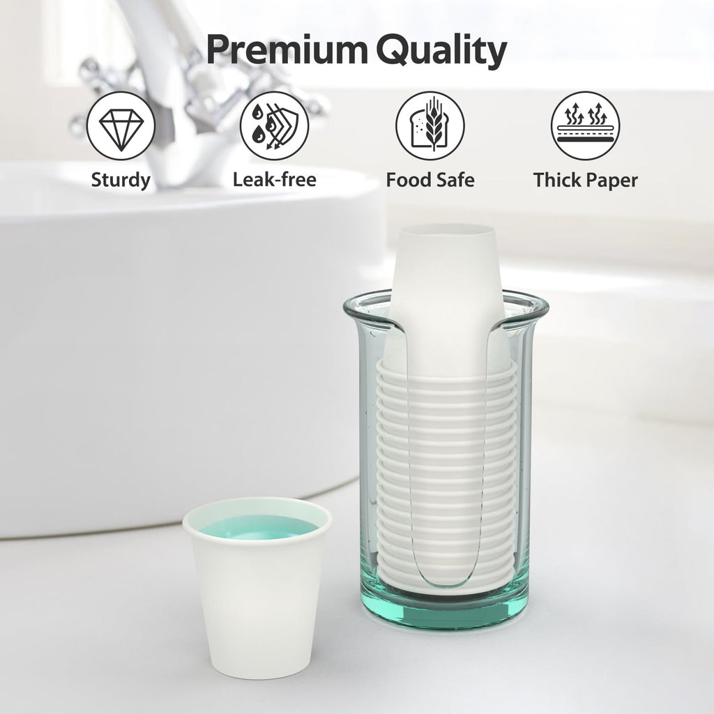Dealusy 200 Count 3 oz Disposable Coffee Cups, Bathroom Mouthwash Cups, Leak-Free Food Safe Small Paper Mini Cup