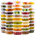 Dealusy 50 Set 8 oz Deli Containers with Lids, Leak-Proof BPA Free Plastic Take Out Bowls, Food Storage Containers for Takeout Meal Prep Storage, Freezer, Microwave & Dishwasher Safe